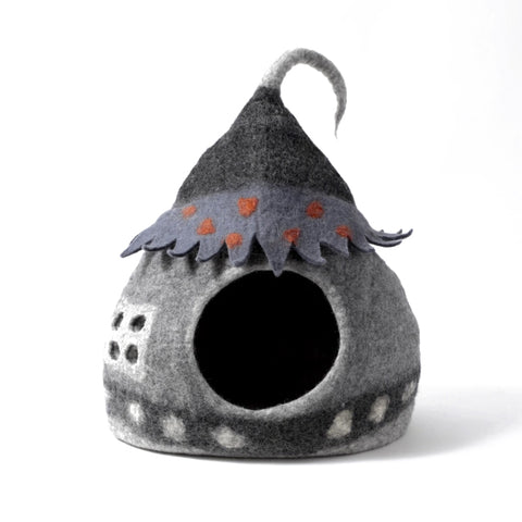 Grey Fairy House Wool Pet Cave