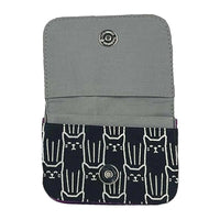 Cat Cotton Card Holder Black