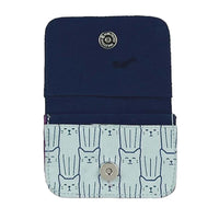 Cat Cotton Card Holder Lite Blue