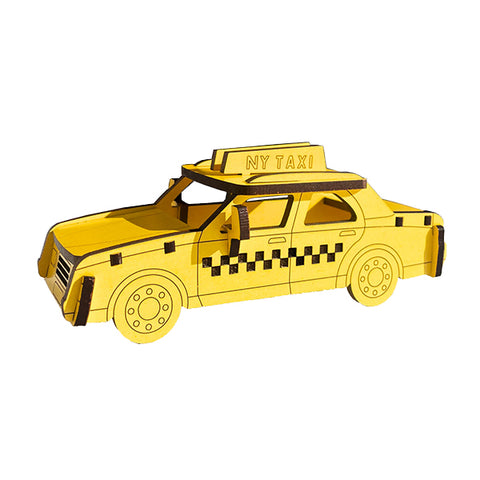 Yellow Taxi Wooden Kit Set