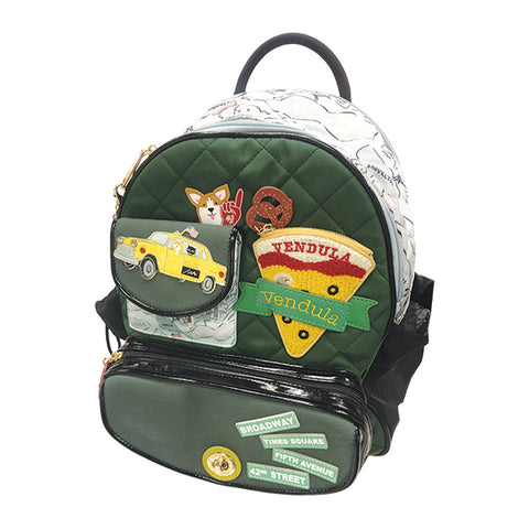 corgi lifestyle mini backpack Vendula New York City Cats & Corgis Zoe Backpack | Green