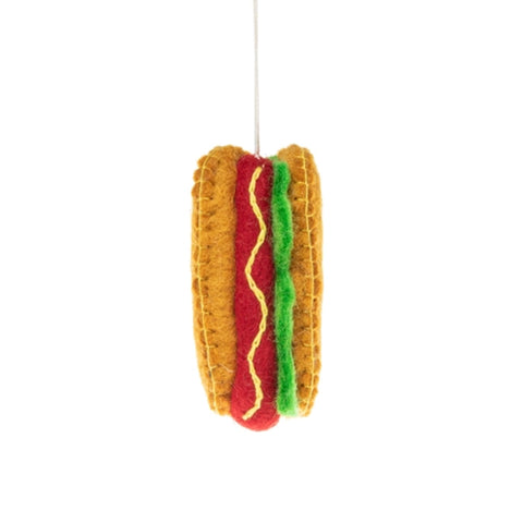 Hot Dog Felt Ornament