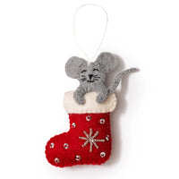 Mouse Stocking Felt Ornament