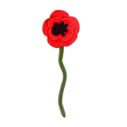 Red Poppy Felt Flower