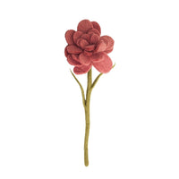 Dusty Red Zinnia Felt Flower