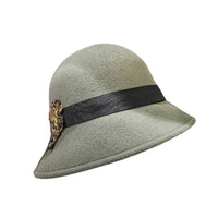 Olive Felt Cloche Tassle Hat