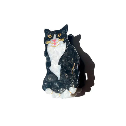 Tuxedo Cat Hair Claw Clip