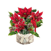 Mini Birch Poinsettia Pop-up Greeting Card