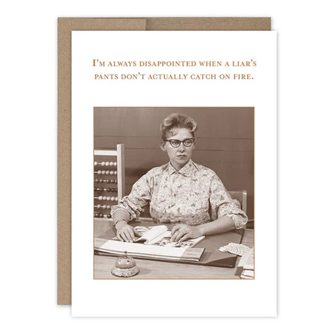 Pants On Fire Birthday Card