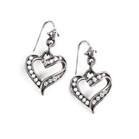 Crystal and Pearl Heart Earrings