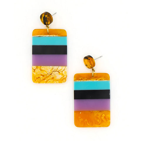 Mod Resin Color Block Earrings