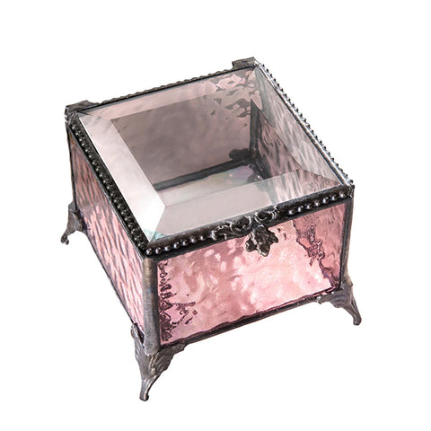 Pink Glass Trinket Box