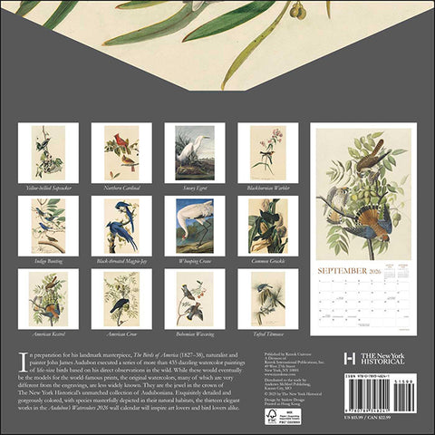 John James Audubon 2026 Wall Calendar