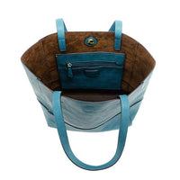 Turquoise Faith Raw Edge Tote