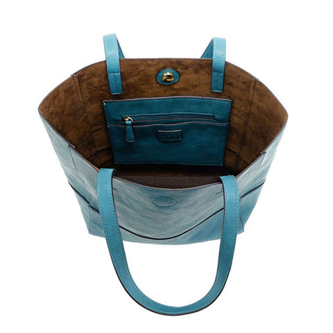 Turquoise Faith Raw Edge Tote