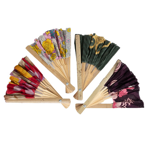 Recycled Sari Folding Fan