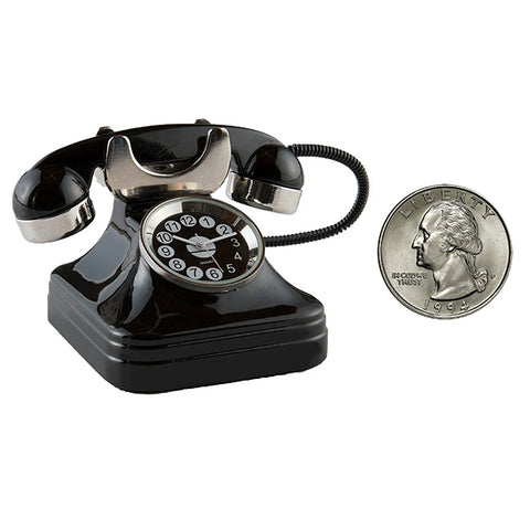 Miniature Vintage Rotary Phone Clock