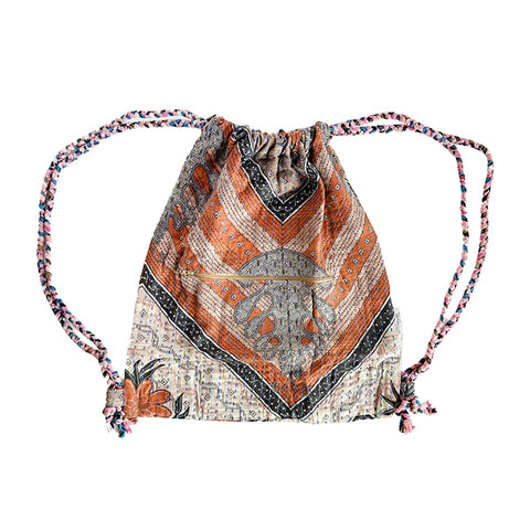 Kantha Drawstring Backpack