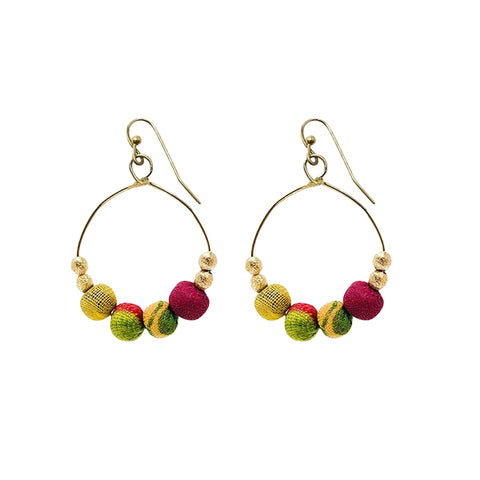 Kantha Gilded Hoop Earrings