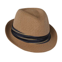 Toast Stripe Band Fedora Hat