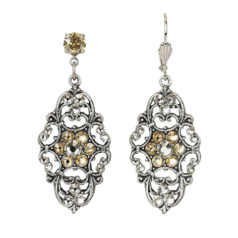 Nina Oval Crystal Earrings