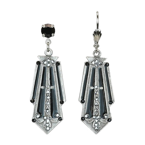 Art Deco Crystal Dangle Earrings