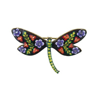 Purple Blue Winged Dragonfly Brooch