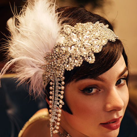 Rhinestone Feather Headband