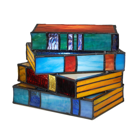 Glass Bookstack Table Lamp