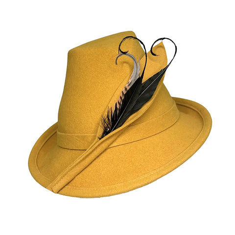 Vienna Gold Alpine Feather Hat