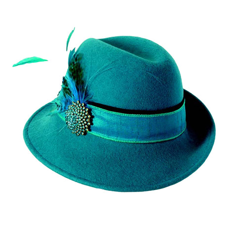 Teal Holiday Fedora