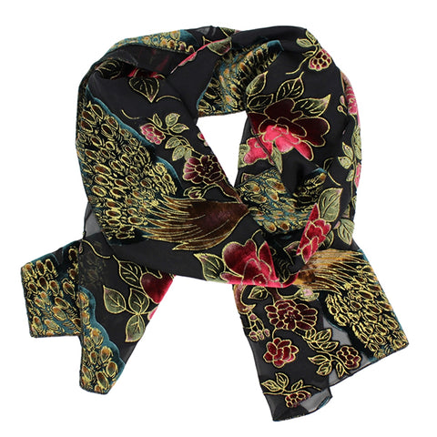 Velvet Peacock Burnout Shawl
