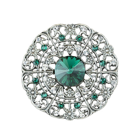 Emerald Green Wreath Brooch