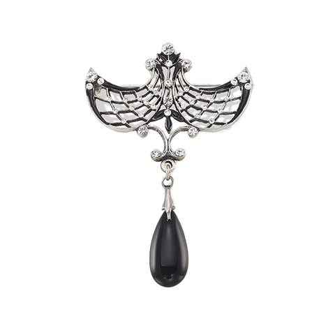 Victorian Teardrop Crystal Brooch
