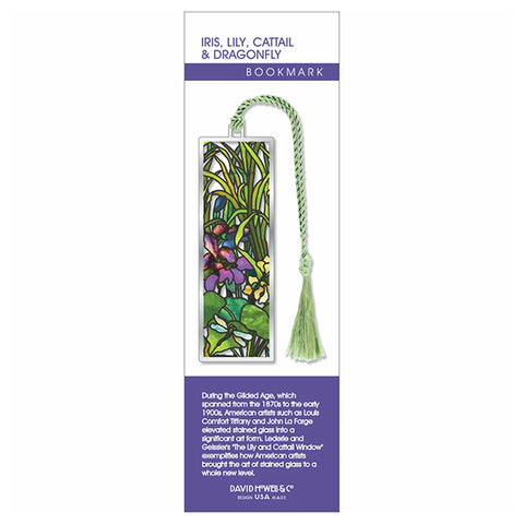 Iris, Lily, Cattail, and Dragonfly Bookmark