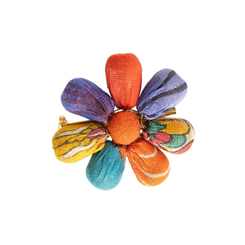 Kantha Posy Brooch