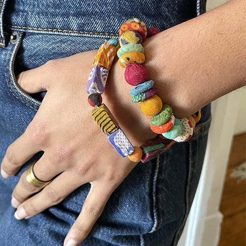 Kantha Button Bracelet