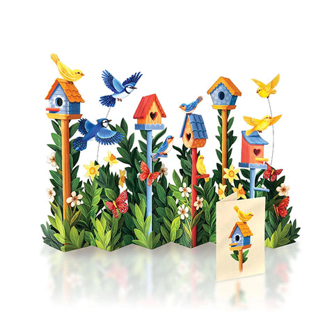 Birdhouse Garden Pop-up Greeting Card