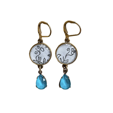 Botanical Blue Earrings