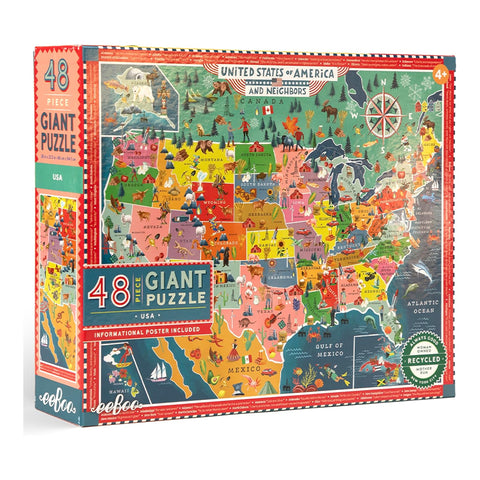 Giant USA Floor Map 48-Piece Puzzle