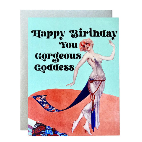 Art Deco Goddess Birthday Notecard