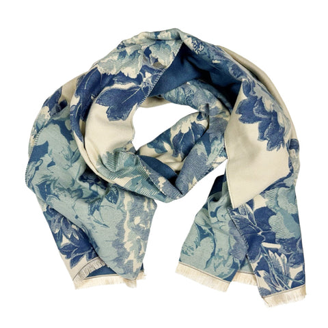 Blue Peonies Scarf