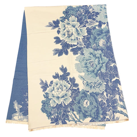 Blue Peonies Scarf