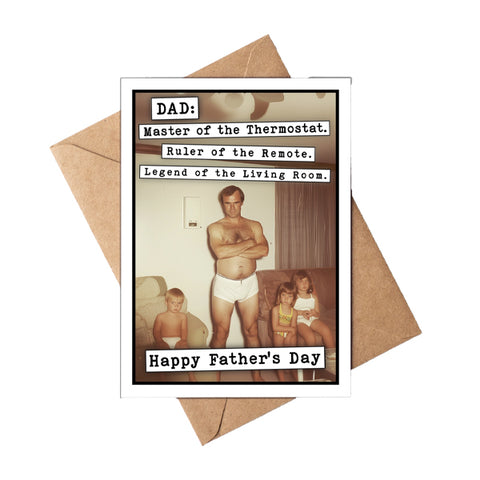 Master of the Thermostat Father's Day Notecard