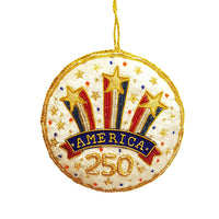 America 250th Anniversary Star Round Ornament