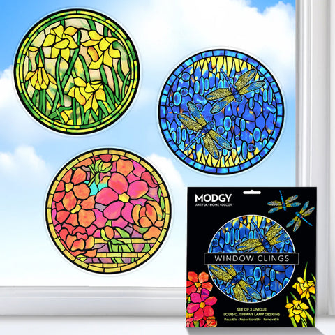 Louis C. Tiffany Window Cling - Set Of 3