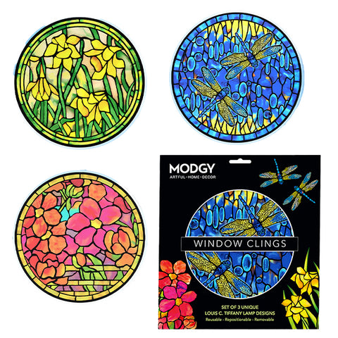 Louis C. Tiffany Window Cling - Set Of 3