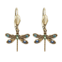 Livie Crystal Dragonfly Charm Earrings