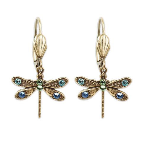 Livie Crystal Dragonfly Charm Earrings