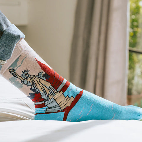 Lady Liberty Natural Bamboo Knit Socks